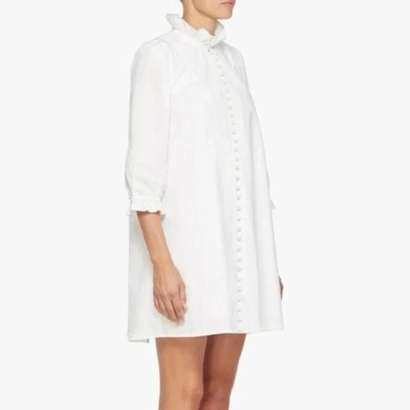 NEW Bianca Balti THE NICHOLS DRESS White Dot Cotton Size 2 - Picture 6 of 9